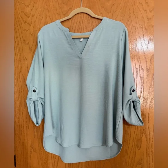 3 Maurice’s brand 3/4 length Atwood Popover Blouses, size large, gently worn. - Picture 2 of 14